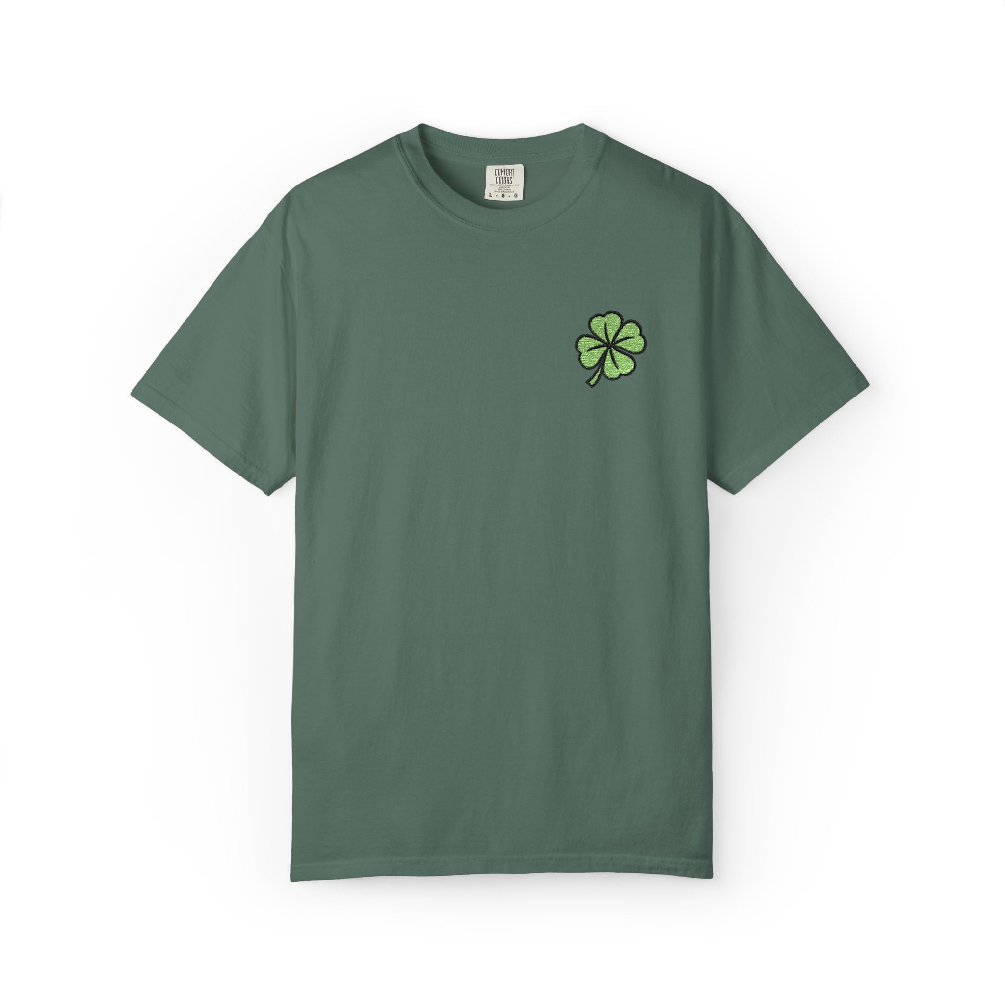 St. Patrick’s Lucky Clover Embroidered T‑Shirt — Cloversense St. Patrick’s Day Tee