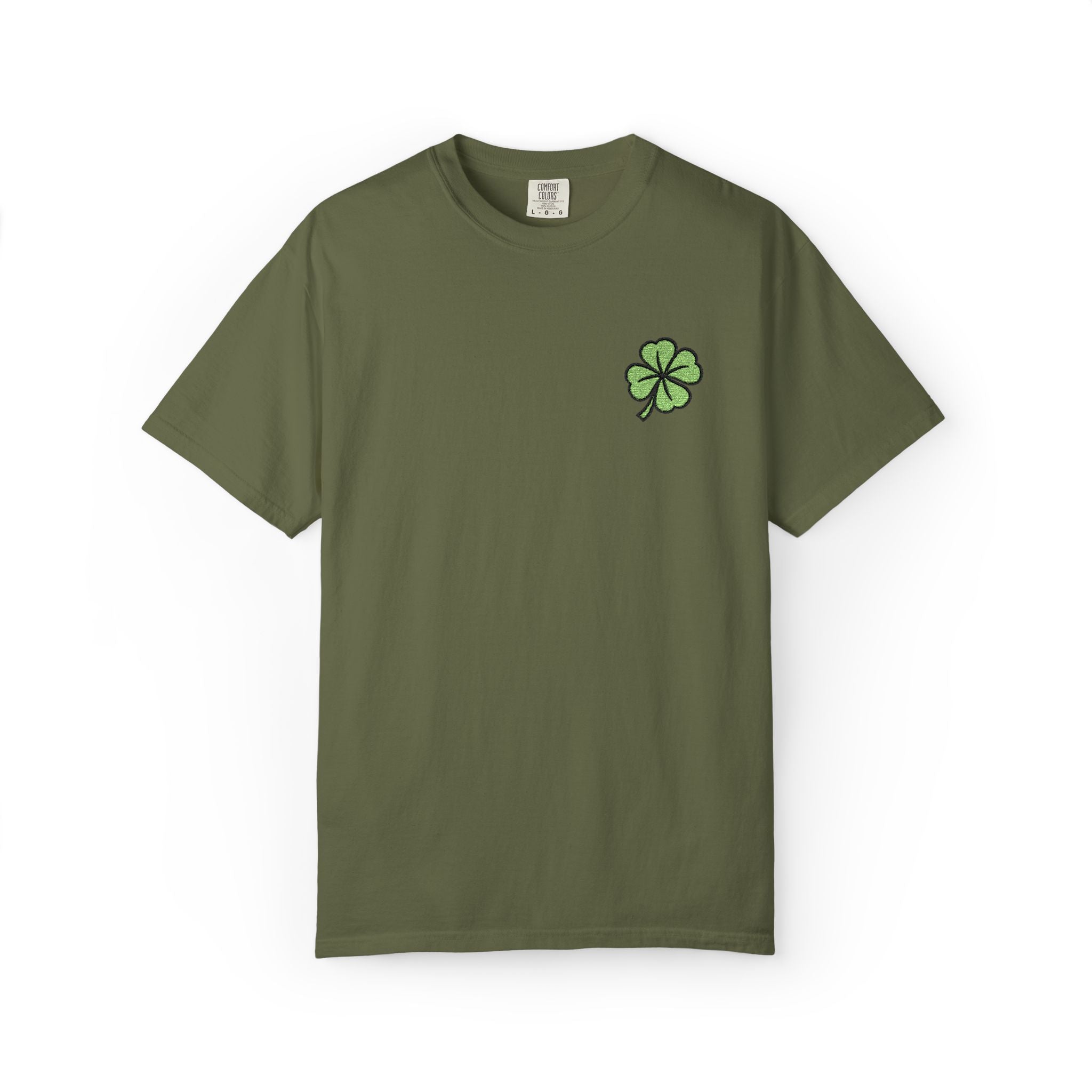 St. Patrick’s Lucky Clover Embroidered T‑Shirt — Cloversense St. Patrick’s Day Tee