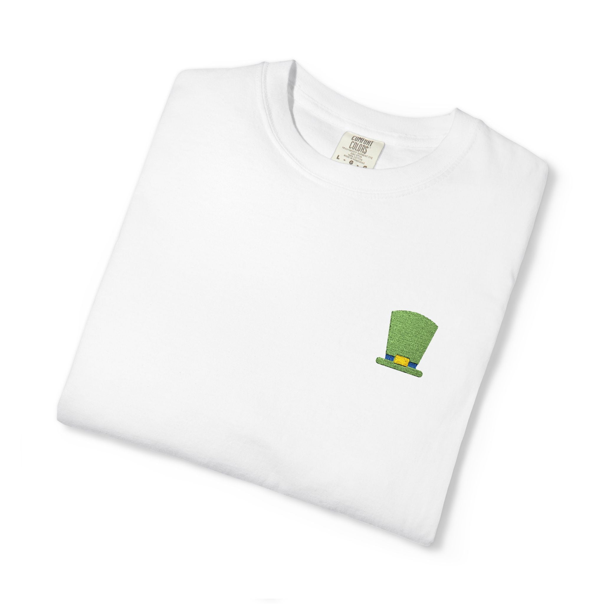 St. Patrick's Embroidered Leprechaun Hat T-Shirt — Cloversense St. Patrick's Tee