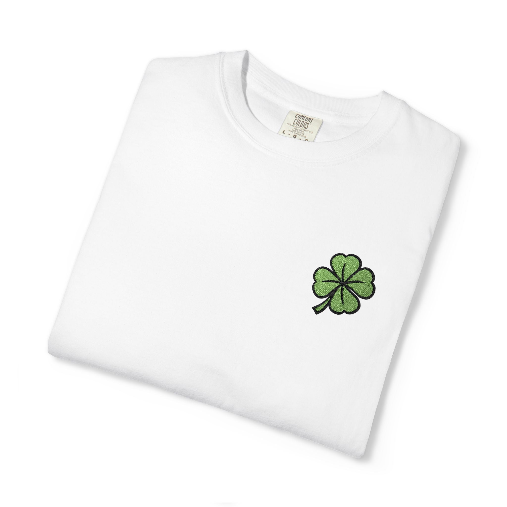 St. Patrick’s Lucky Clover Embroidered T‑Shirt — Cloversense St. Patrick’s Day Tee