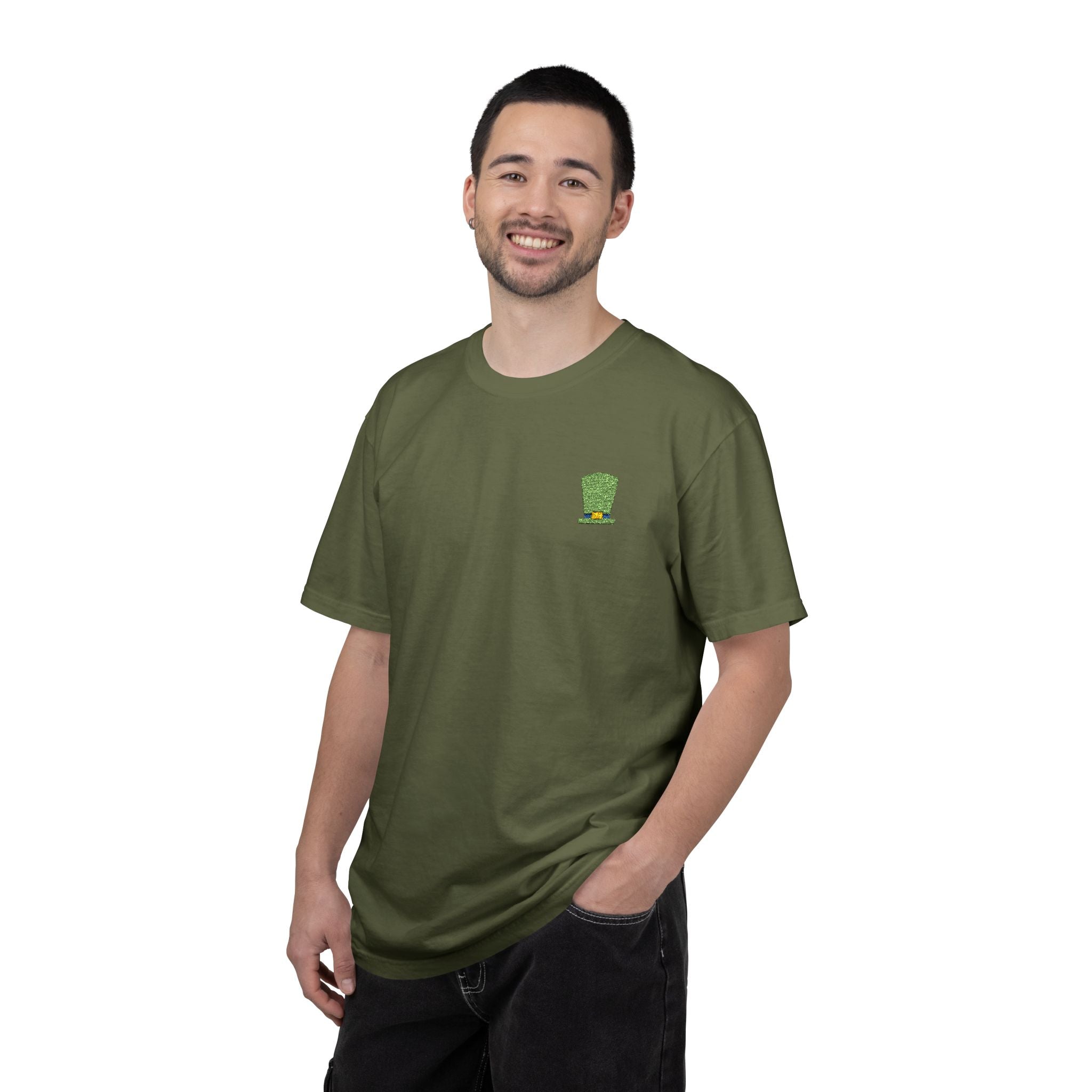 St. Patrick's Embroidered Leprechaun Hat T-Shirt — Cloversense St. Patrick's Tee