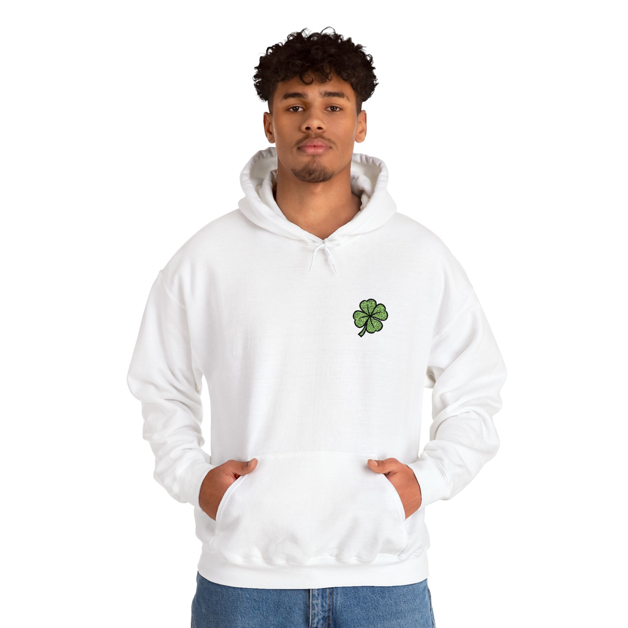 Unisex St. Patrick's Embroidered Lucky Clover Patch Hoodie — Cloversense