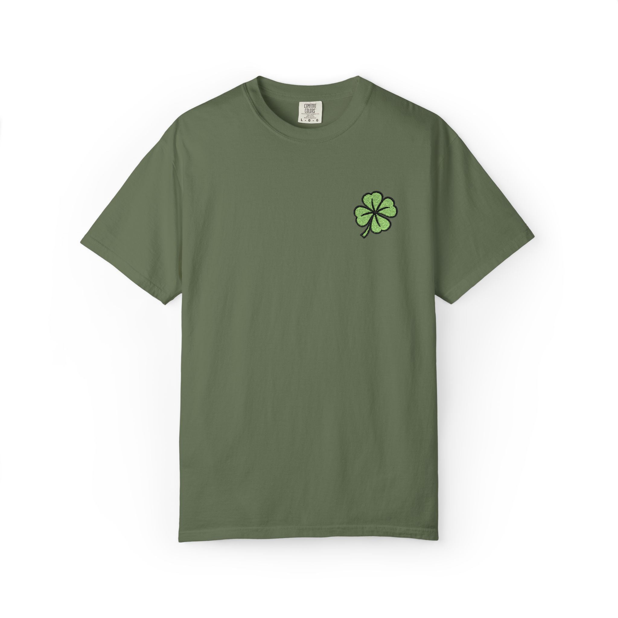 St. Patrick’s Lucky Clover Embroidered T‑Shirt — Cloversense St. Patrick’s Day Tee