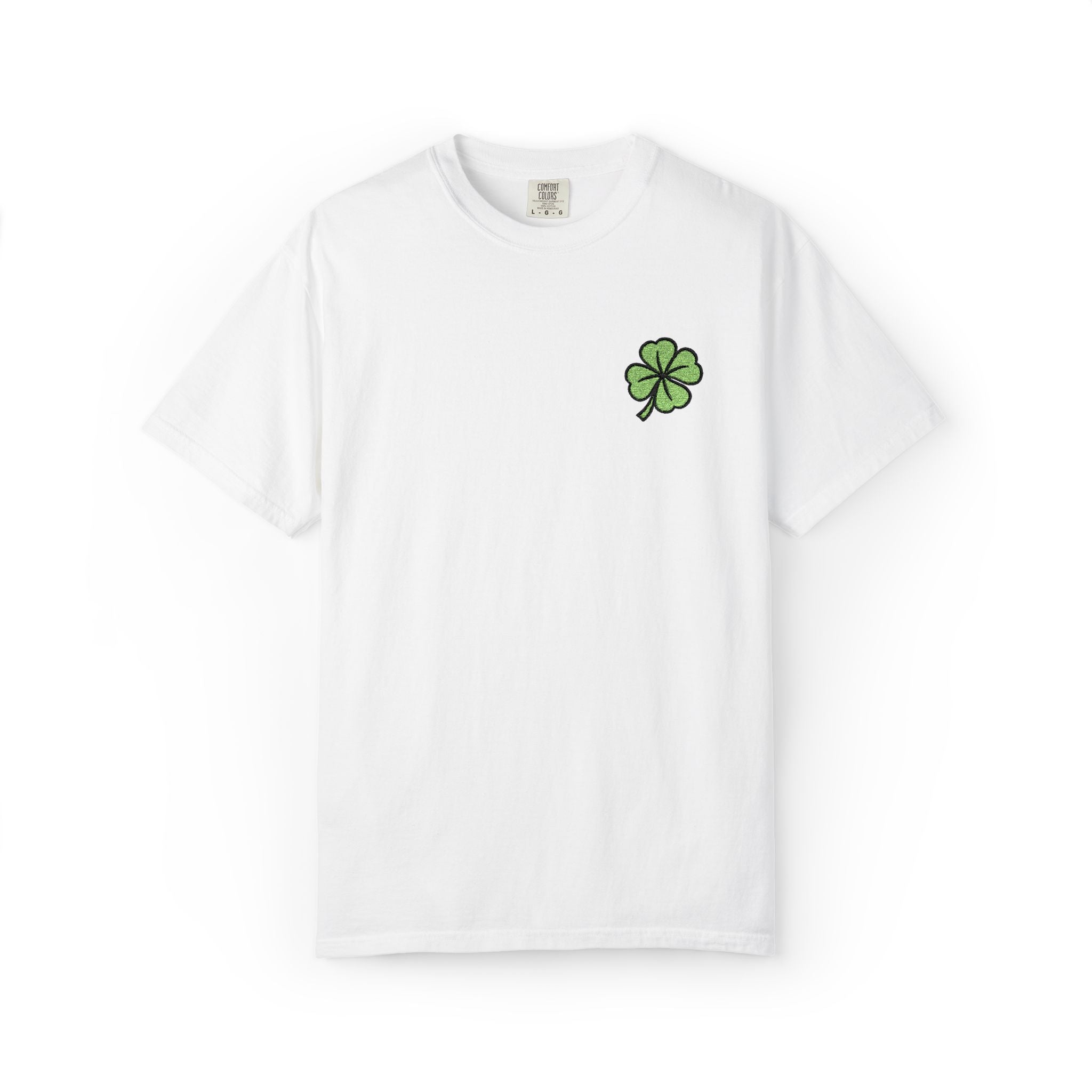 St. Patrick’s Lucky Clover Embroidered T‑Shirt — Cloversense St. Patrick’s Day Tee