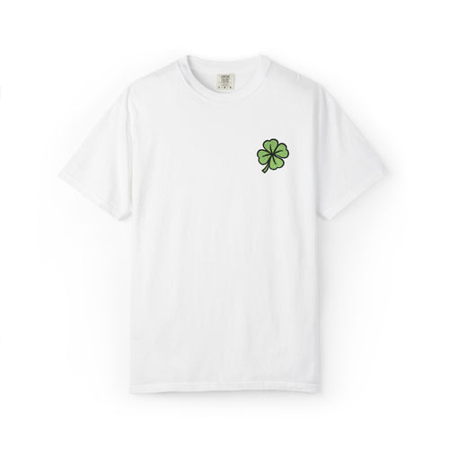 St. Patrick’s Lucky Clover Embroidered T‑Shirt — Cloversense St. Patrick’s Day Tee