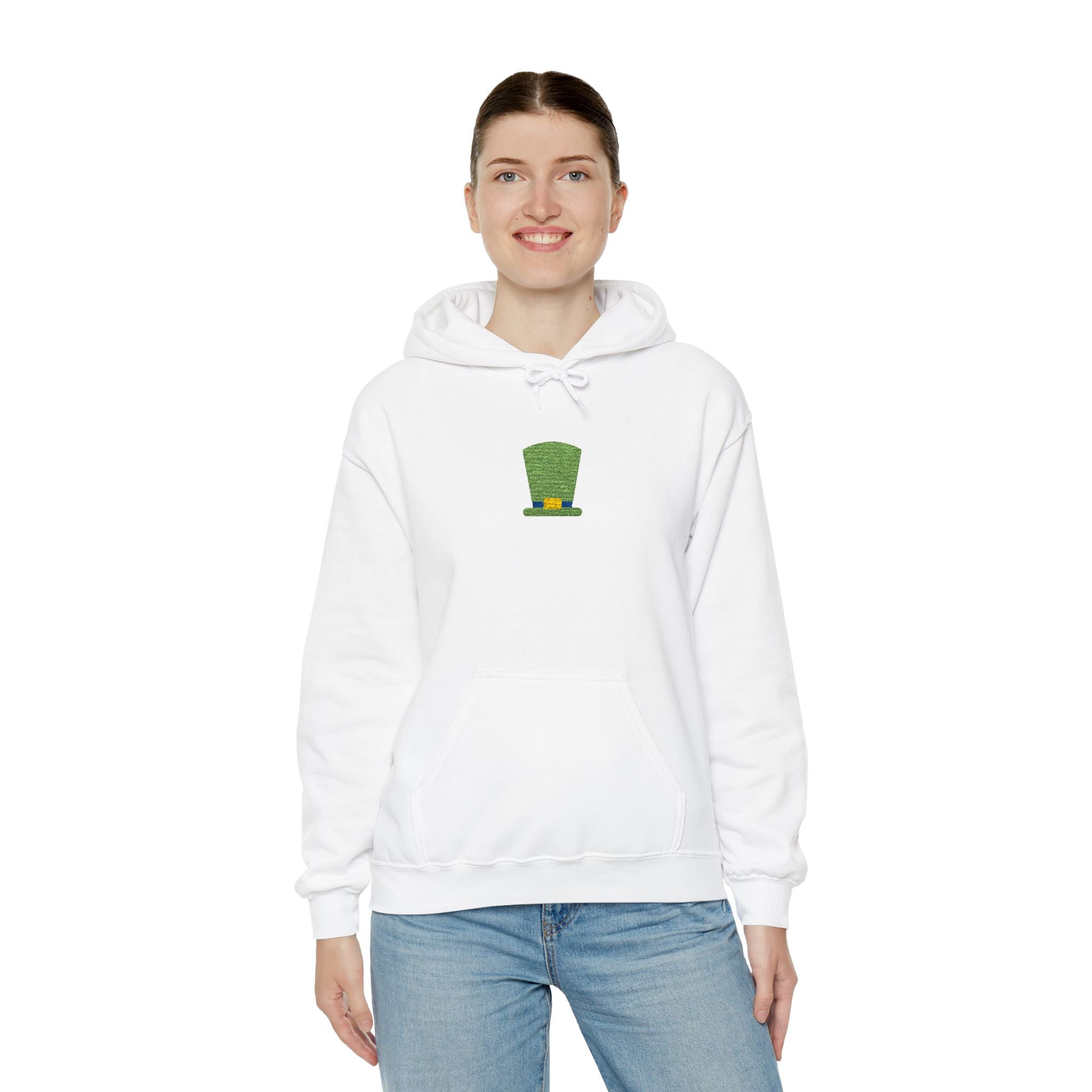 Unisex St. Patrick’s Center Embroidered Leprechaun Hat Hoodie — Cloversense