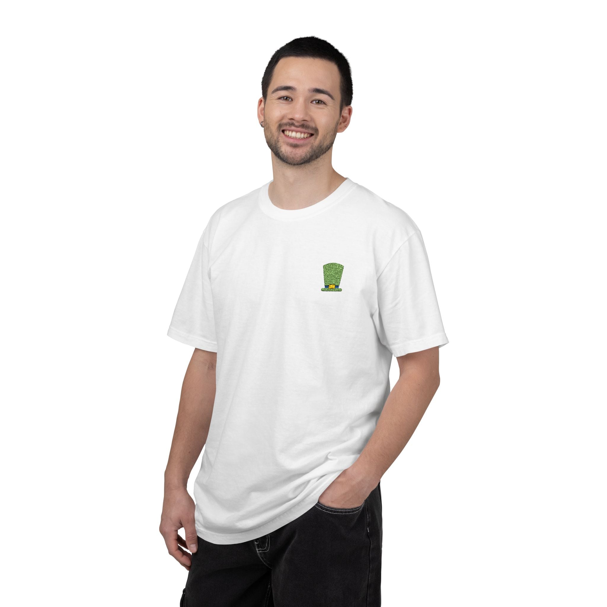 St. Patrick's Embroidered Leprechaun Hat T-Shirt — Cloversense St. Patrick's Tee