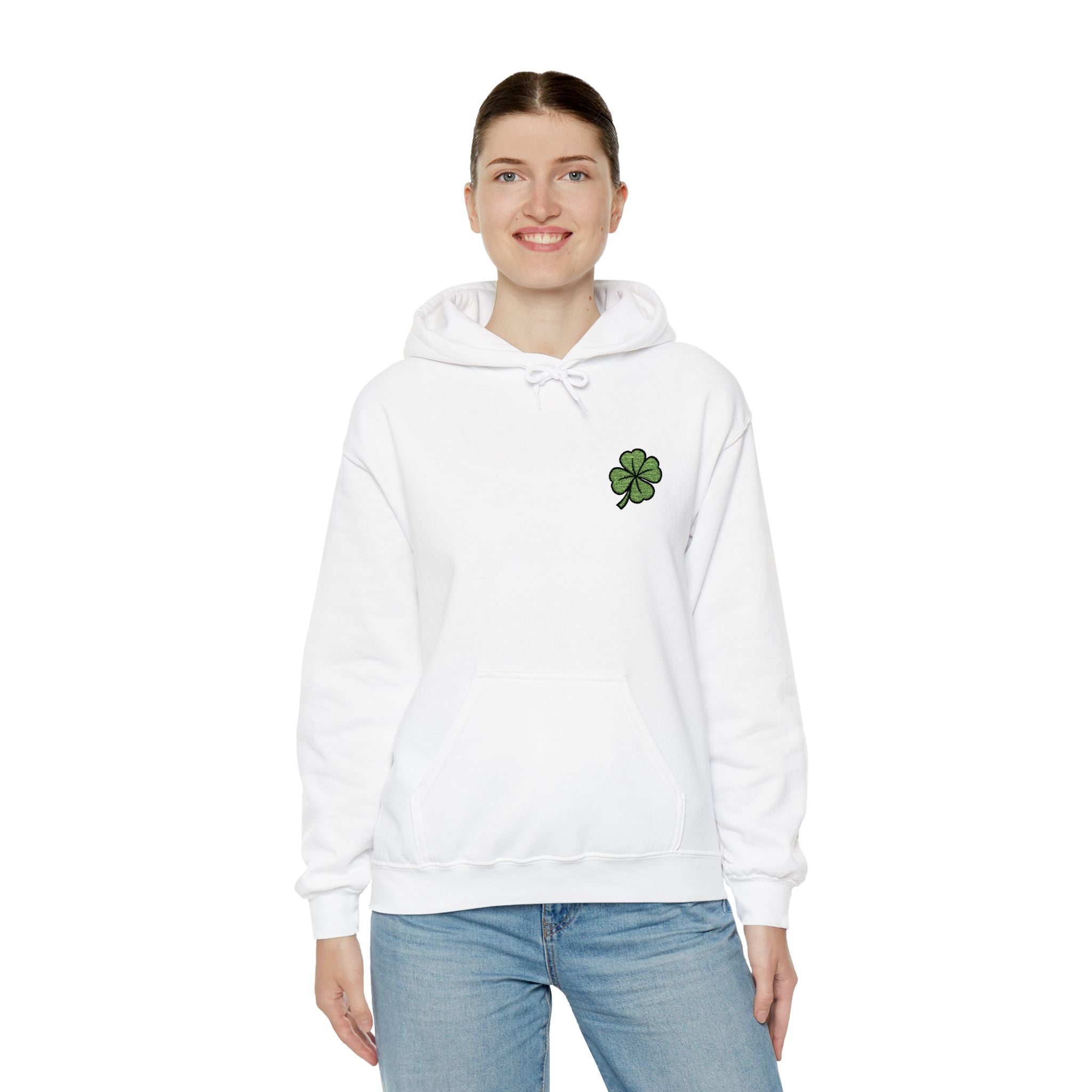 Unisex St. Patrick's Embroidered Lucky Clover Patch Hoodie — Cloversense