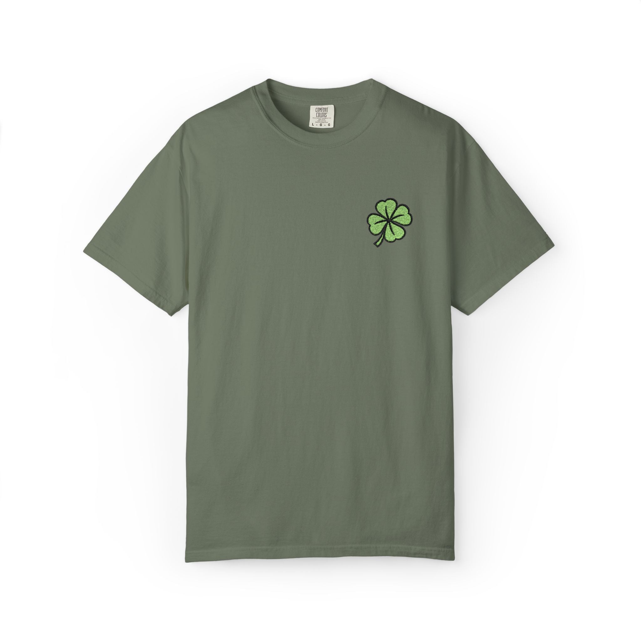St. Patrick’s Lucky Clover Embroidered T‑Shirt — Cloversense St. Patrick’s Day Tee