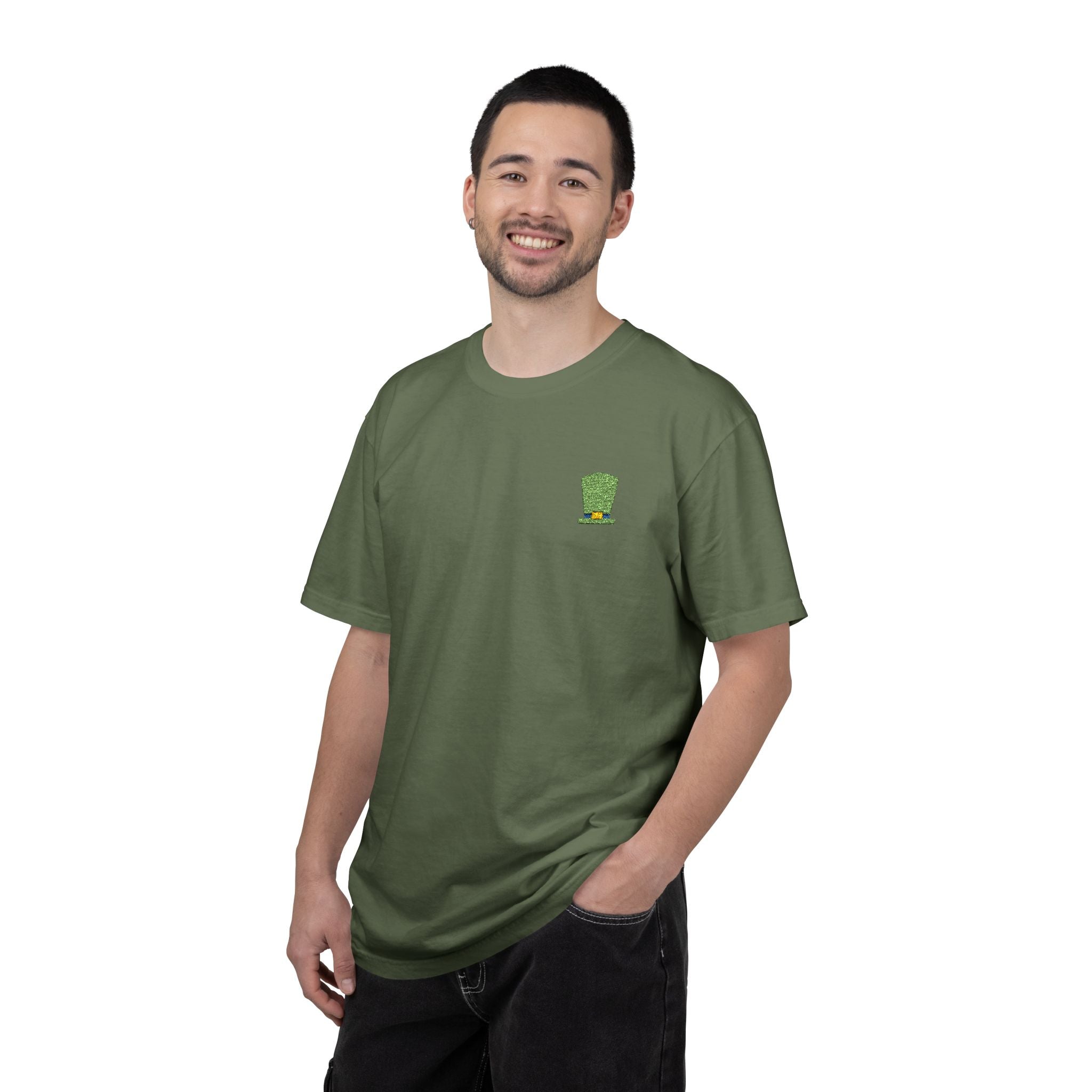St. Patrick's Embroidered Leprechaun Hat T-Shirt — Cloversense St. Patrick's Tee