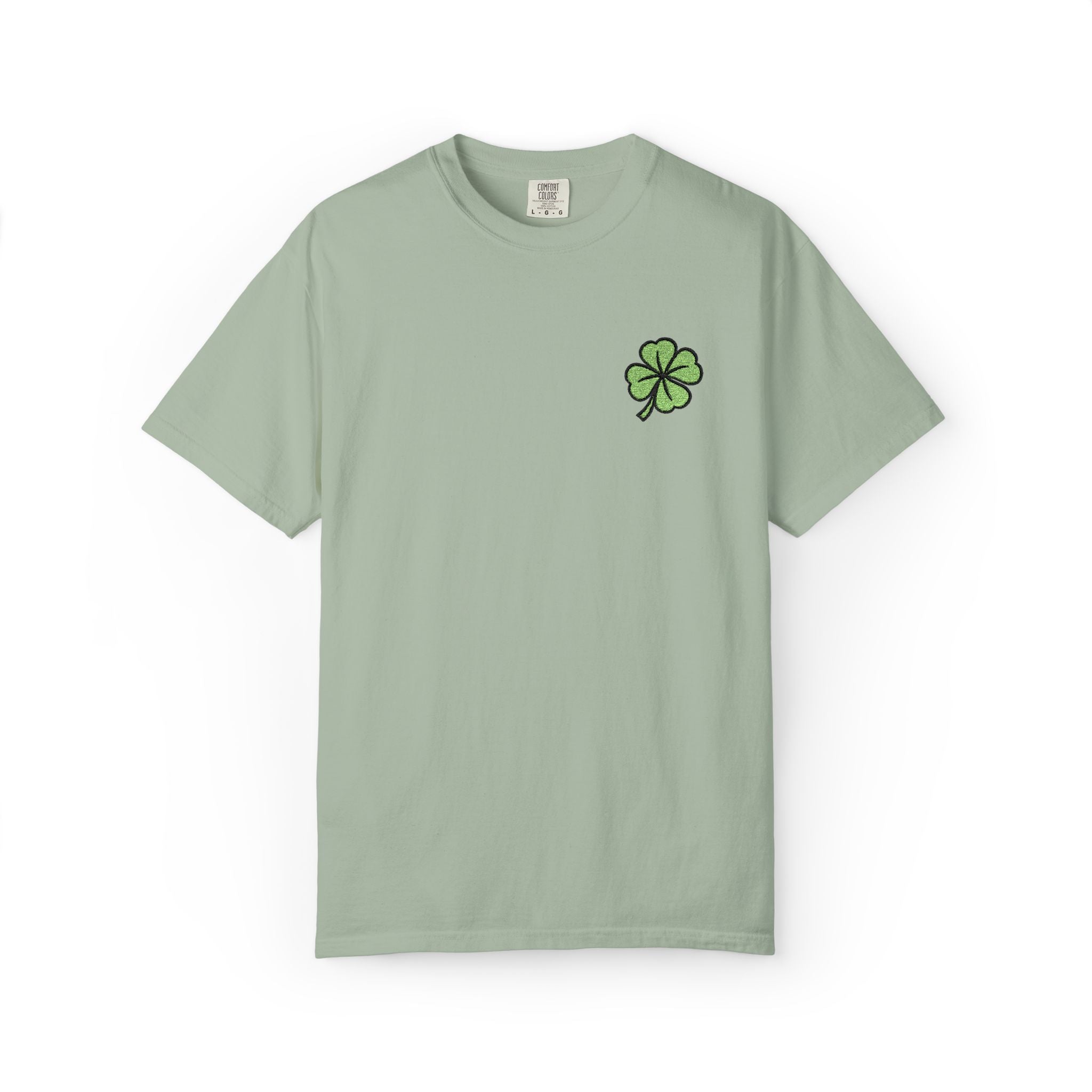 St. Patrick’s Lucky Clover Embroidered T‑Shirt — Cloversense St. Patrick’s Day Tee