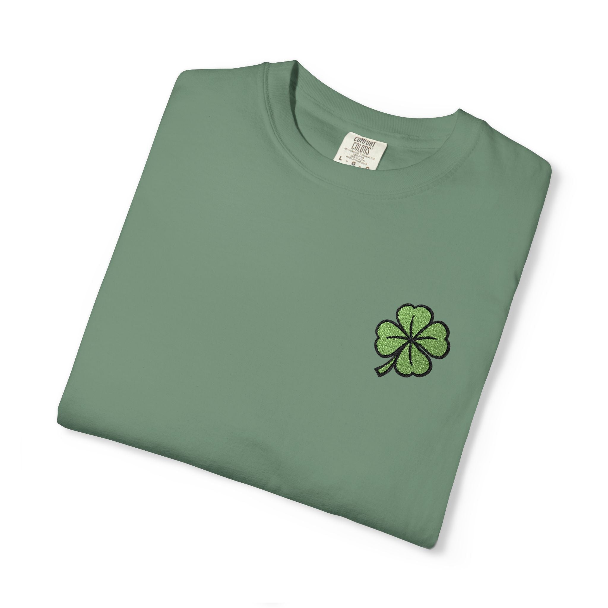 St. Patrick’s Lucky Clover Embroidered T‑Shirt — Cloversense St. Patrick’s Day Tee