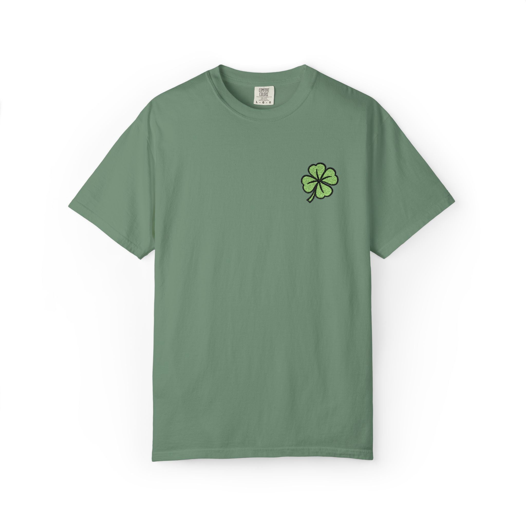 St. Patrick’s Lucky Clover Embroidered T‑Shirt — Cloversense St. Patrick’s Day Tee