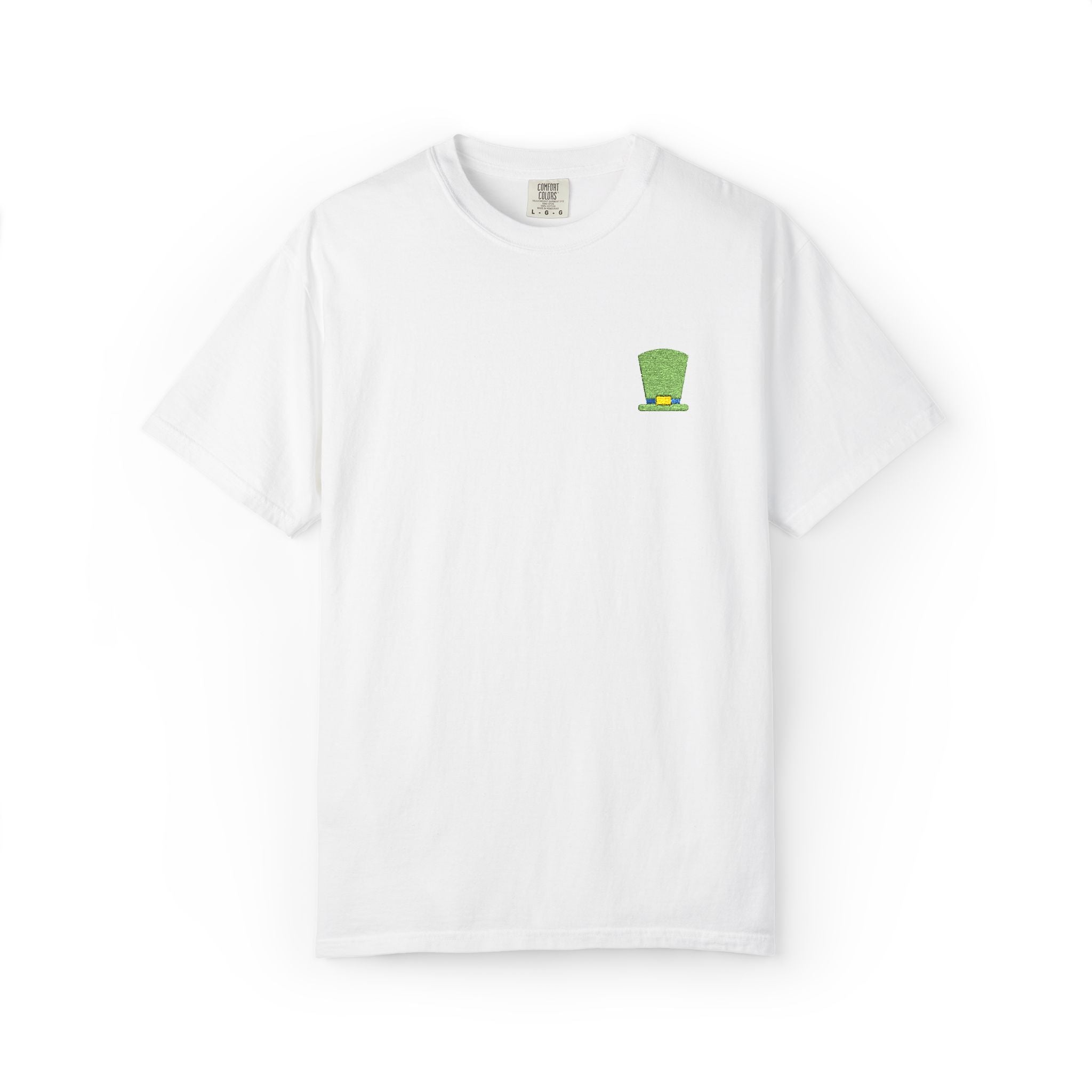 St. Patrick's Embroidered Leprechaun Hat T-Shirt — Cloversense St. Patrick's Tee